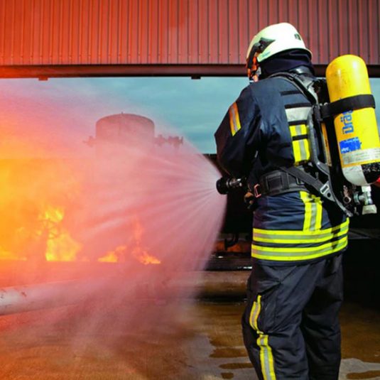 Firefighter Using Worker Using PSS 5000 Breathing Apparatus