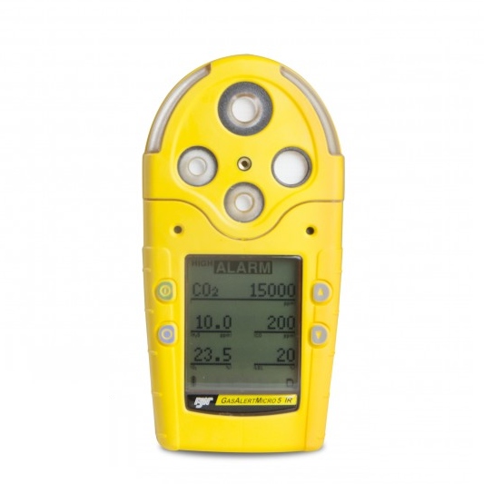 Front Angle View Of The BW GasAlertMicro 5 Gas Detector