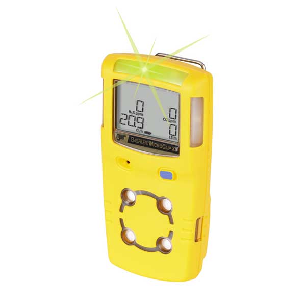 BW GasAlertMicroClip X3 Gas Detector (Yellow Housing)