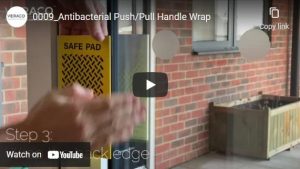 square antimicrobial door handle wraparound