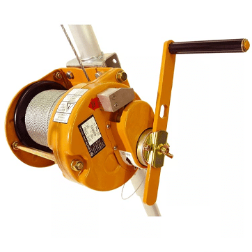 Globestock Man Riding Winch