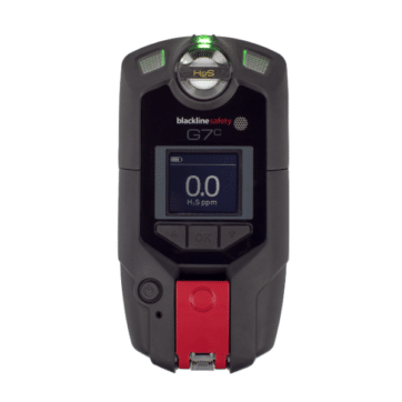 blackline safety g7 single gas detector front on image H2S